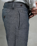 1942 Hunting Pant Grey Striped Linen
