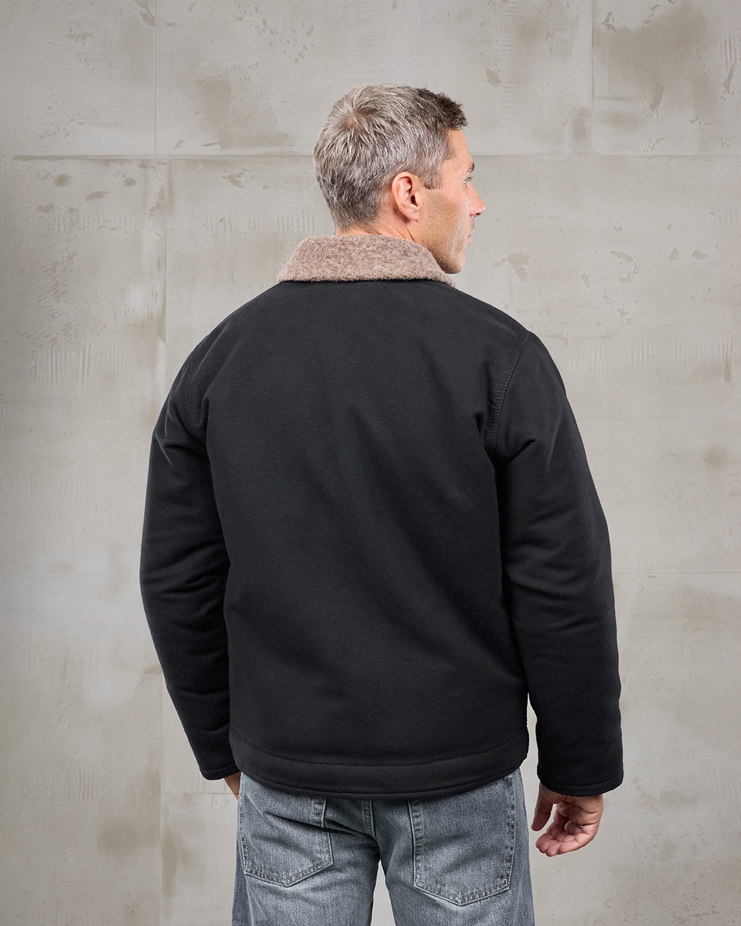 1943 N1 Deck Jacket Moleskin Sulphur Black