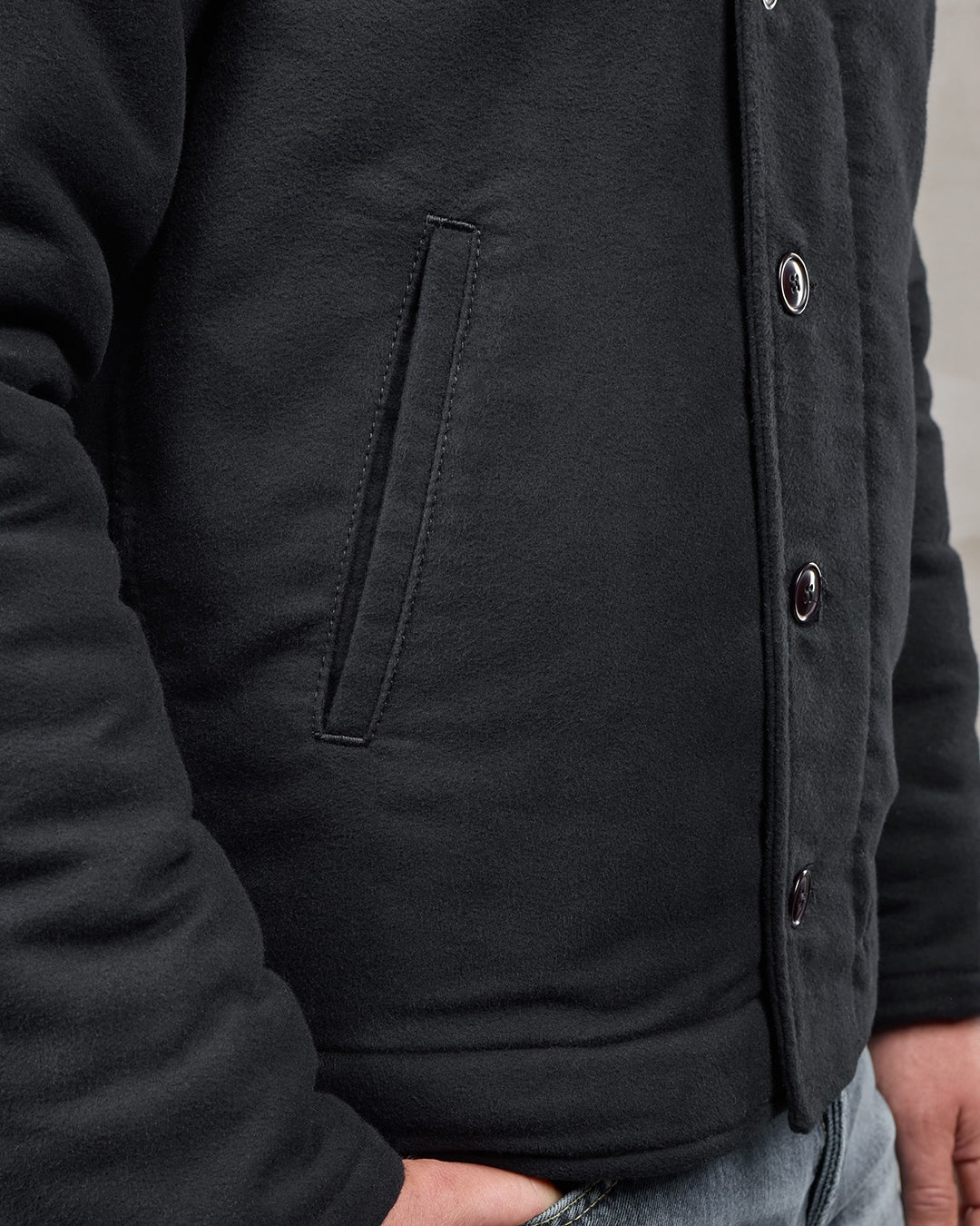 1943 N1 Deck Jacket Moleskin Sulphur Black