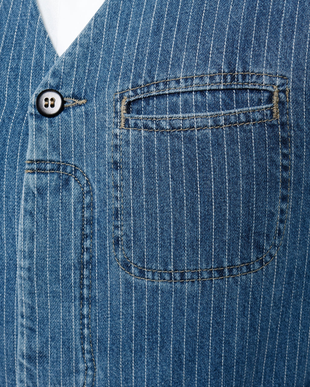 1948 Crafter Vest Blue Wabash Rinsed
