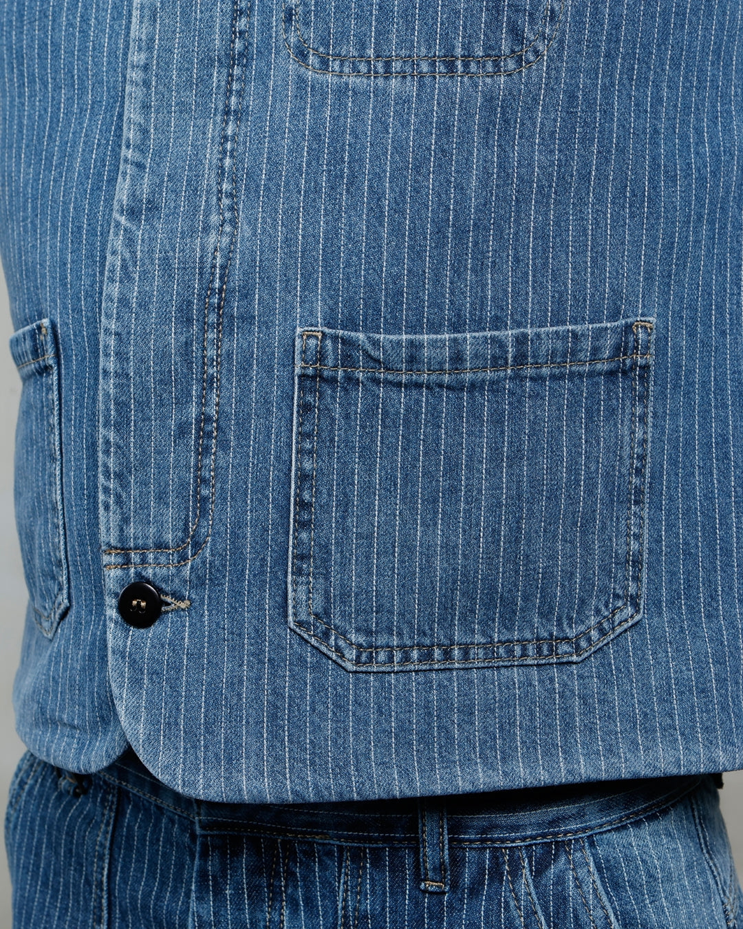 1948 Crafter Vest Blue Wabash Rinsed