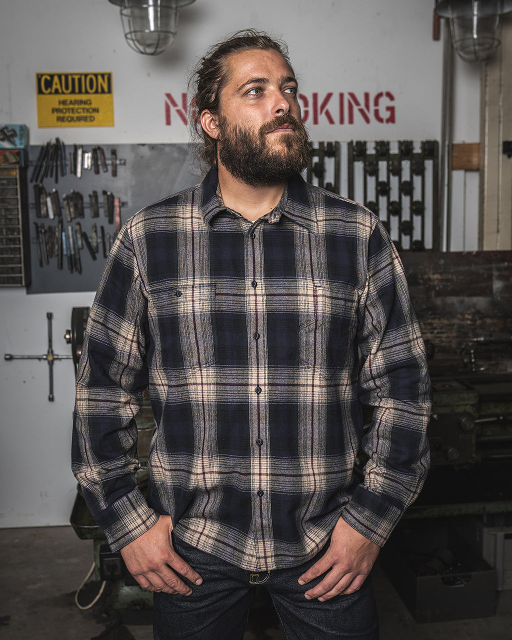 1937 Roamer Checkered Shirt Blue Beige