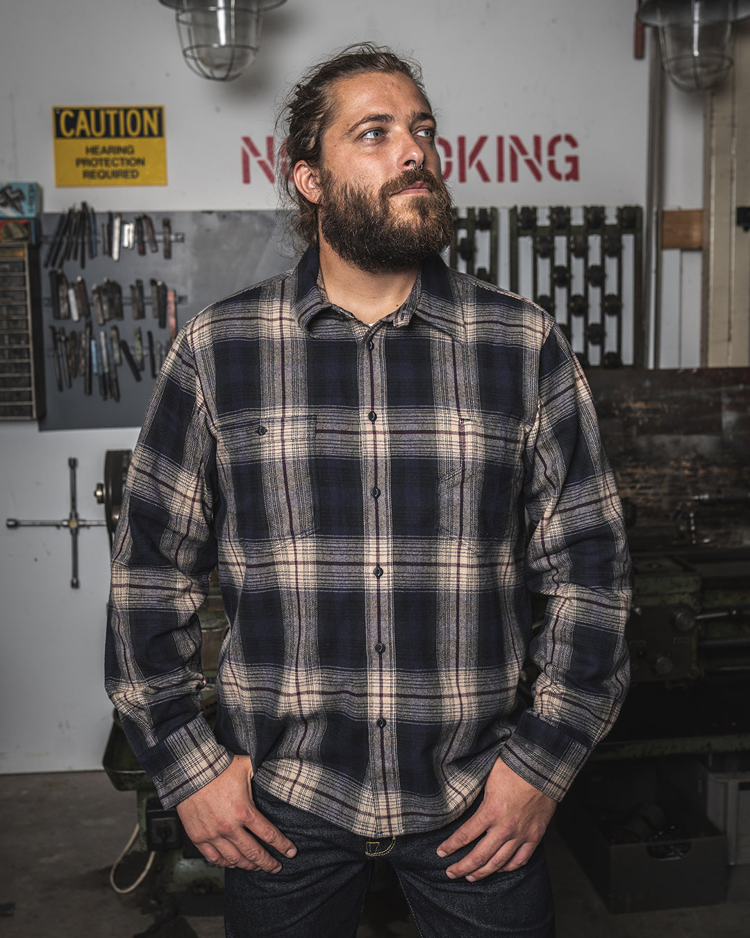 1937 Roamer Checkered Shirt Blue Beige