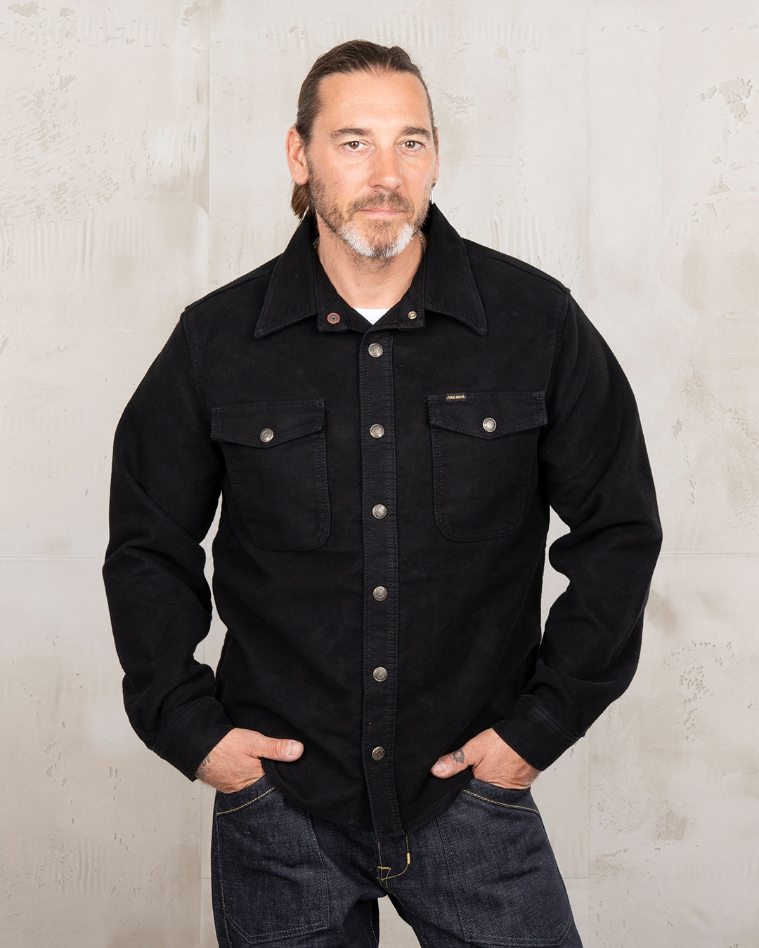 1943 CPO Moleskin Sulphur Shirt Black