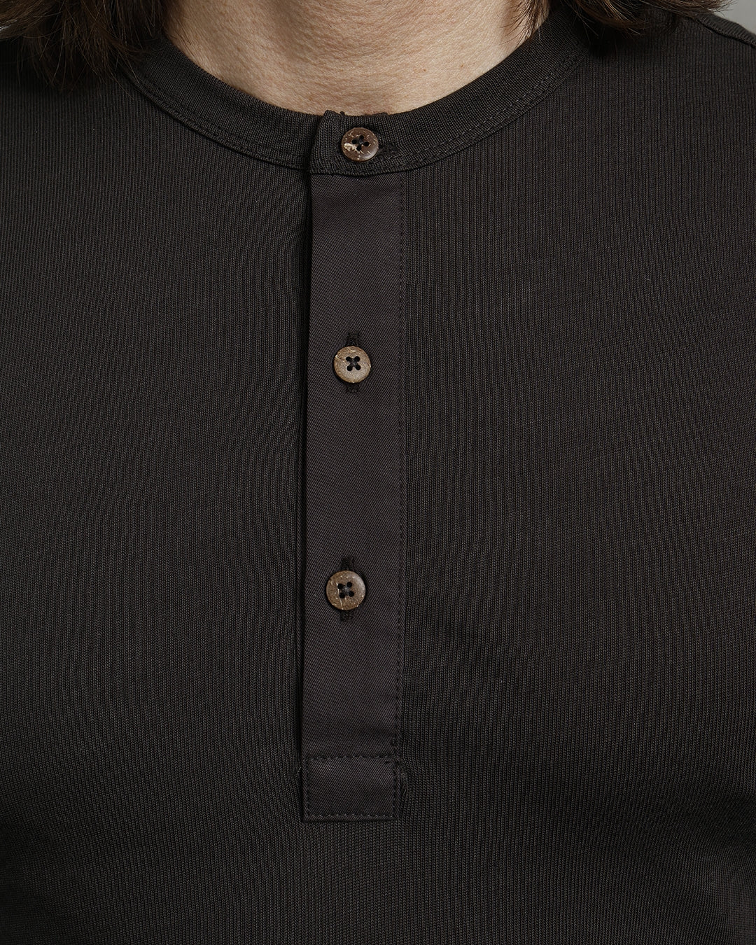 1927 Henley Shirt Long Sleeve Coffee