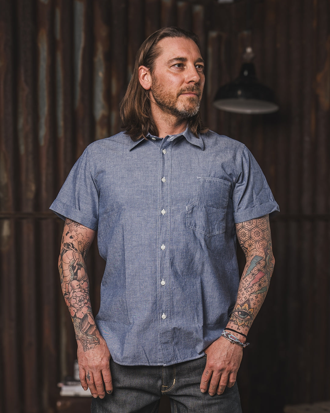 1937 Roamer Shirt Chambrey Blue Short Sleeve