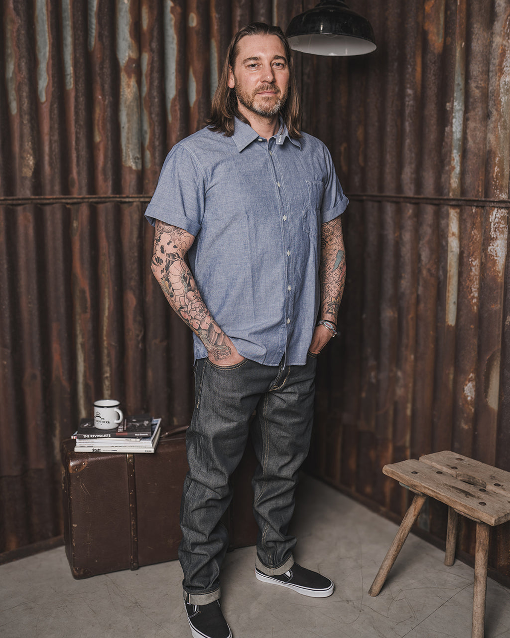 1937 Roamer Shirt Chambrey Blue Short Sleeve