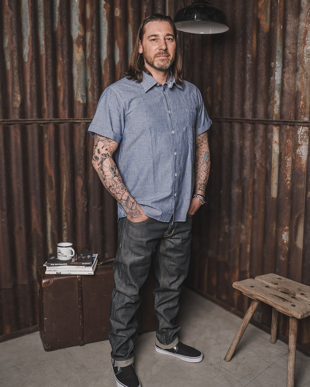1937 Roamer Shirt Chambrey Blue Short Sleeve