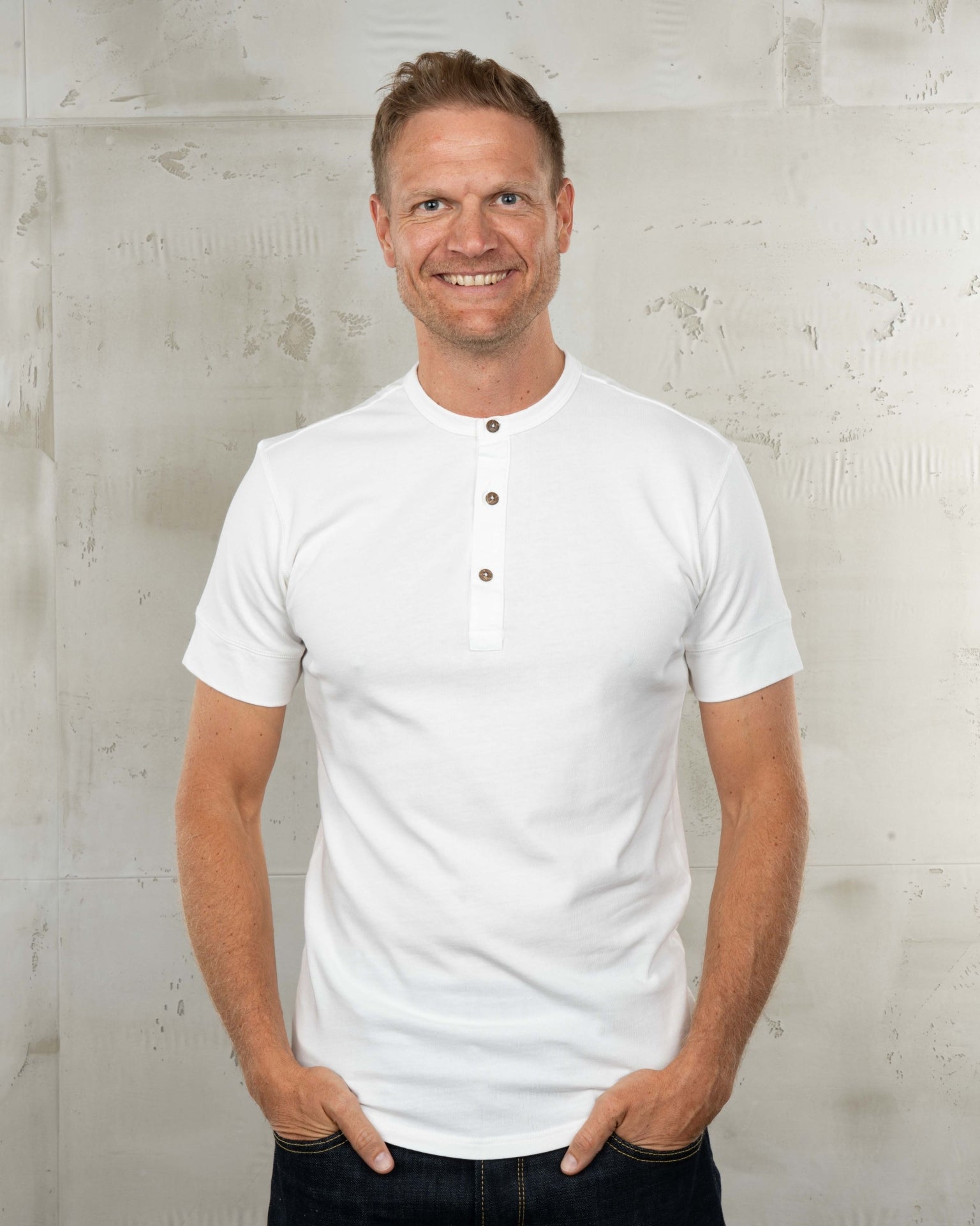 1927 Henley Shirt Short Sleeve Ecru