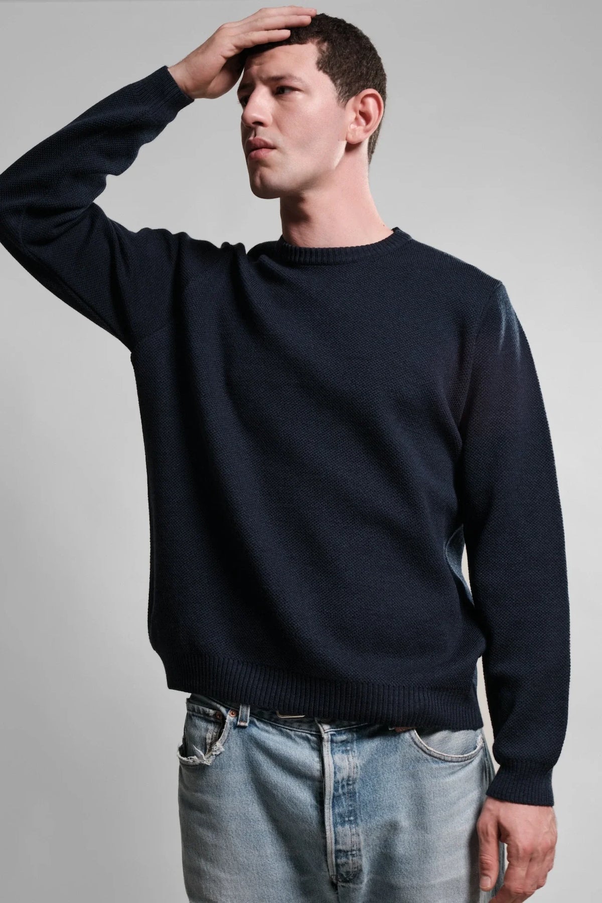 Youri Round Neck Sweater Navy