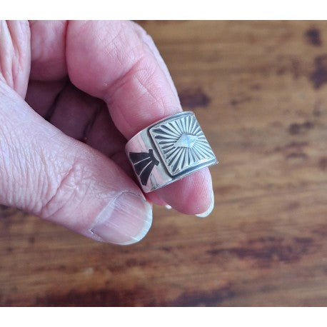 925 Silver "Concho" Ring