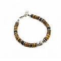 Tiger Eye & Skull Heishi Bracelet
