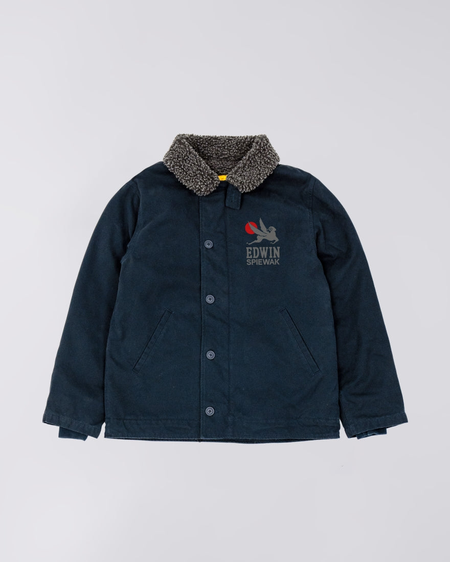 Deck Jacket Navy Stone Washed