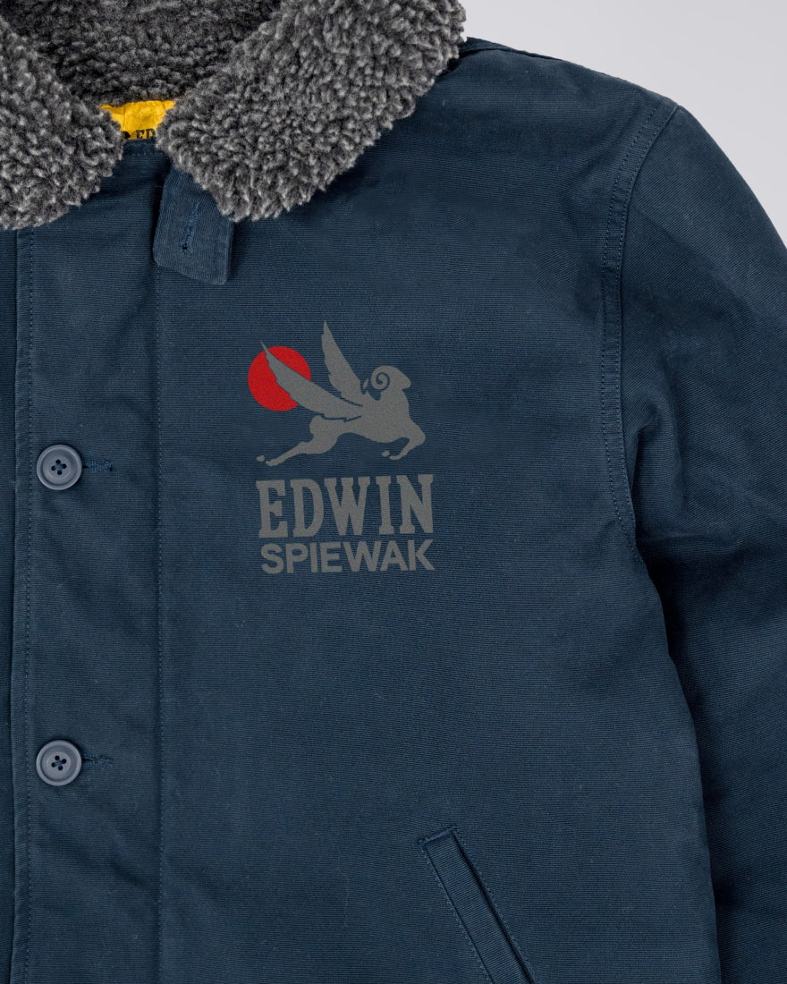Deck Jacket Navy Stone Washed